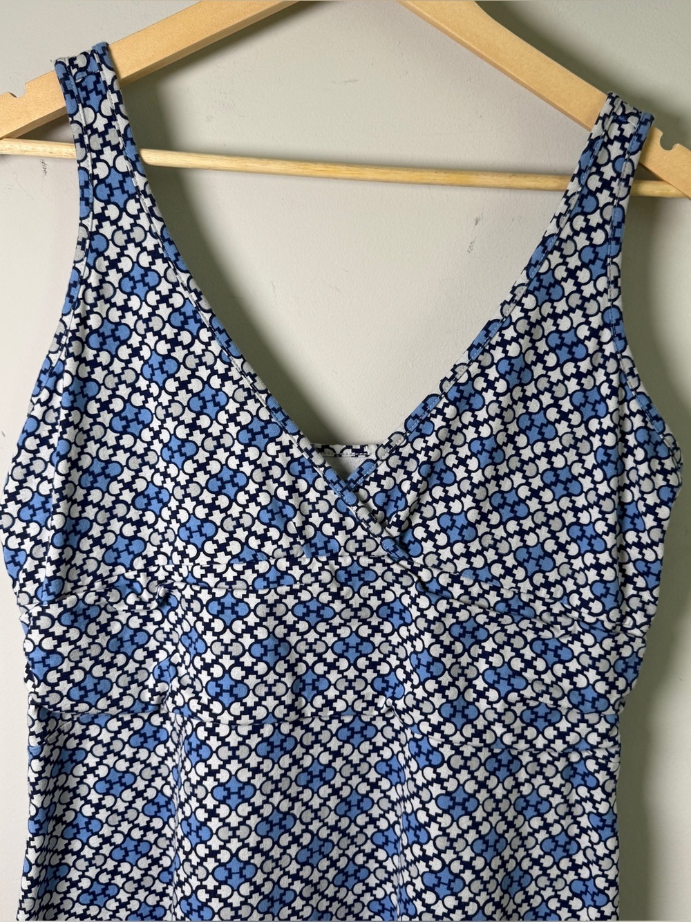 Patagonia Organic Cotton Sundress | Women’s XL | Blue Geo Print | Fit & Flare - Picture 2 of 7